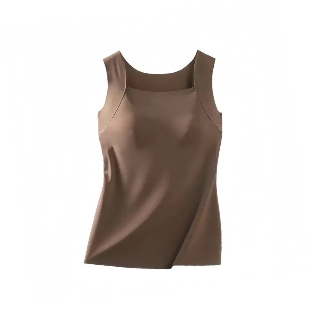 Camisola ajustada con copa integrada y cuello en U