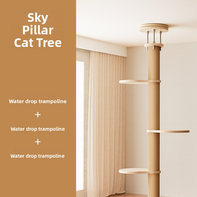 Multi-Level Solid Wood Cat Tree with Cozy Nest