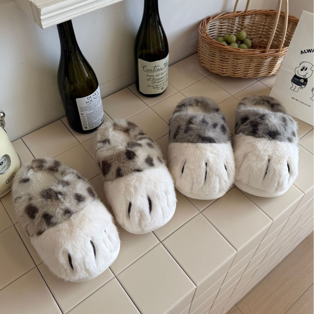 Cat paw cotton slippers warm home slippers