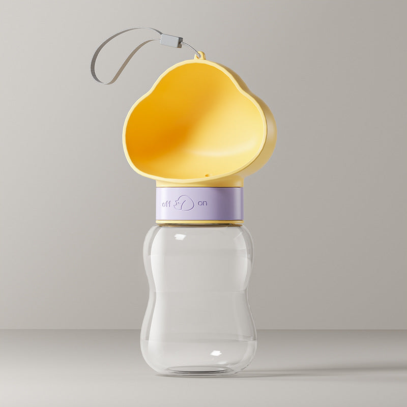 Portable Pet Water Bottle with Feeding Bowl – 360° Rotating