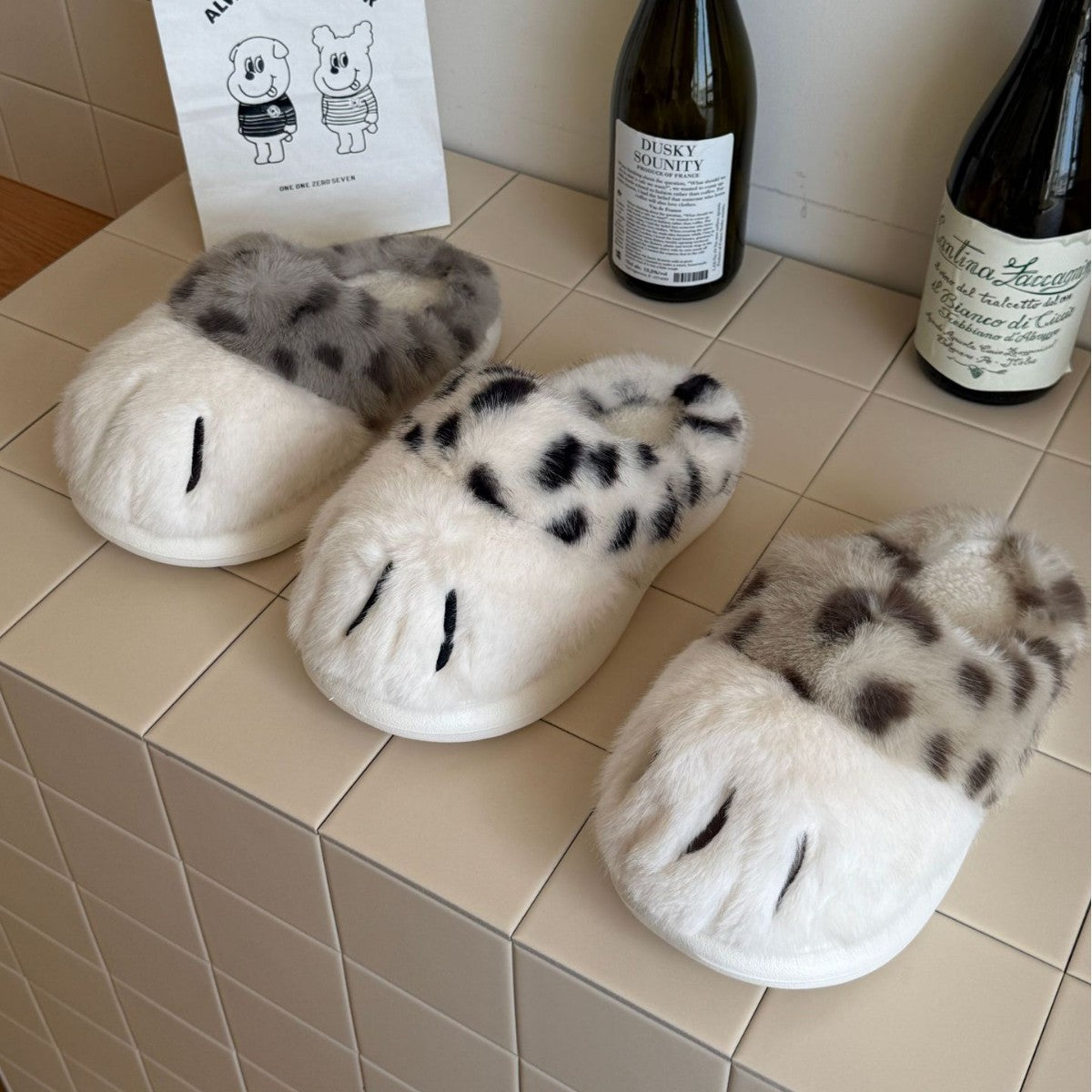 Cat paw cotton slippers warm home slippers
