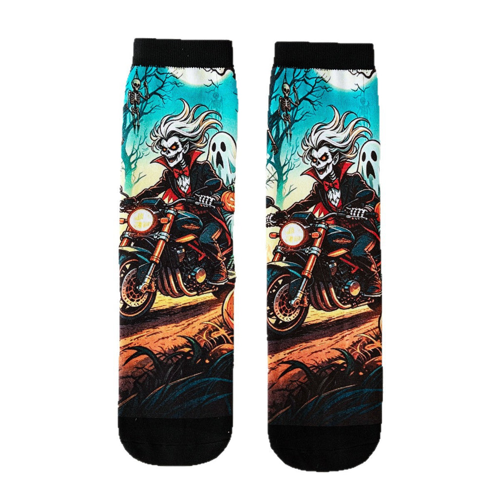 Halloween Print Mid-Calf Casual Socks