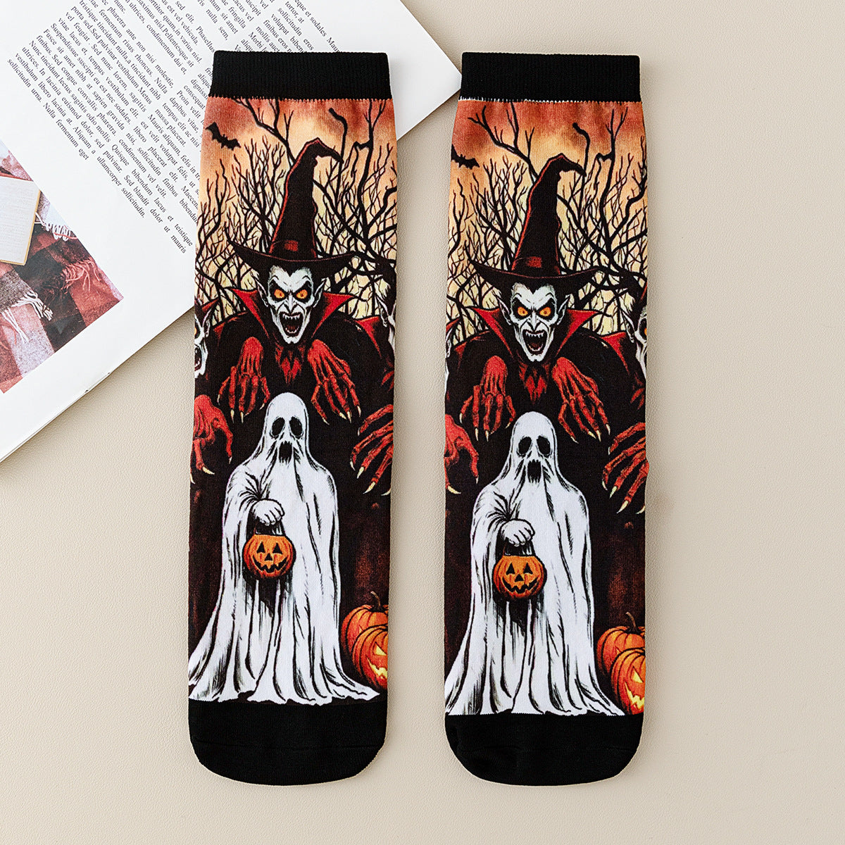 Halloween Print Mid-Calf Casual Socks