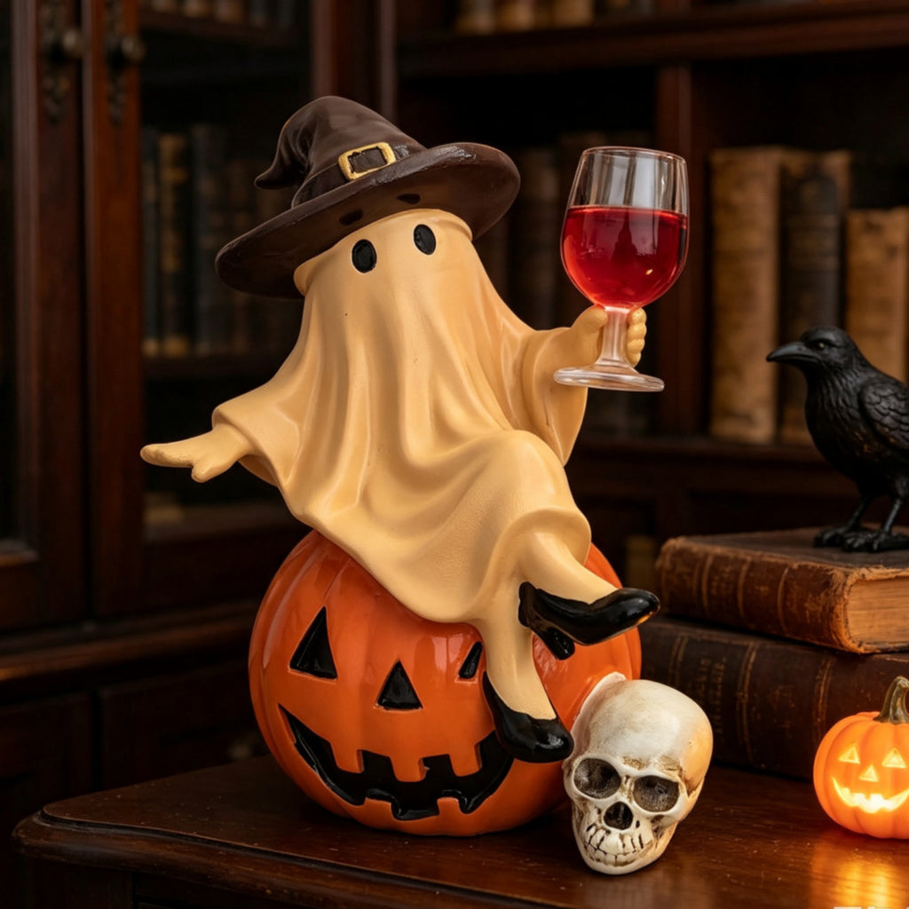 Halloween Ghost Pumpkin Resin Decoration
