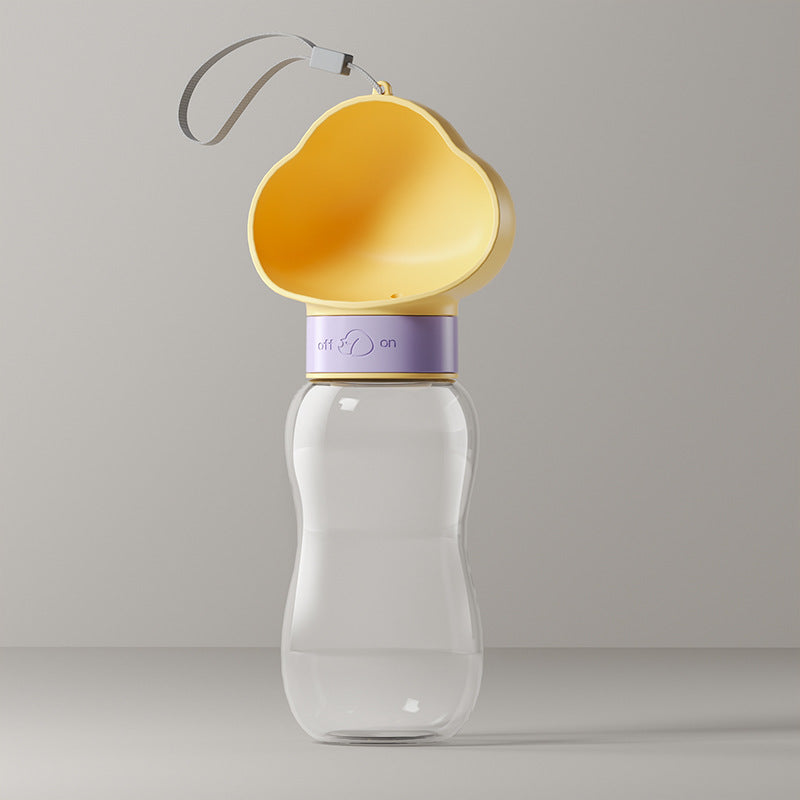 Portable Pet Water Bottle with Feeding Bowl – 360° Rotating