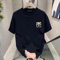 Mens Short Sleeve Ice Silk Round Neck Tshirt with Prints