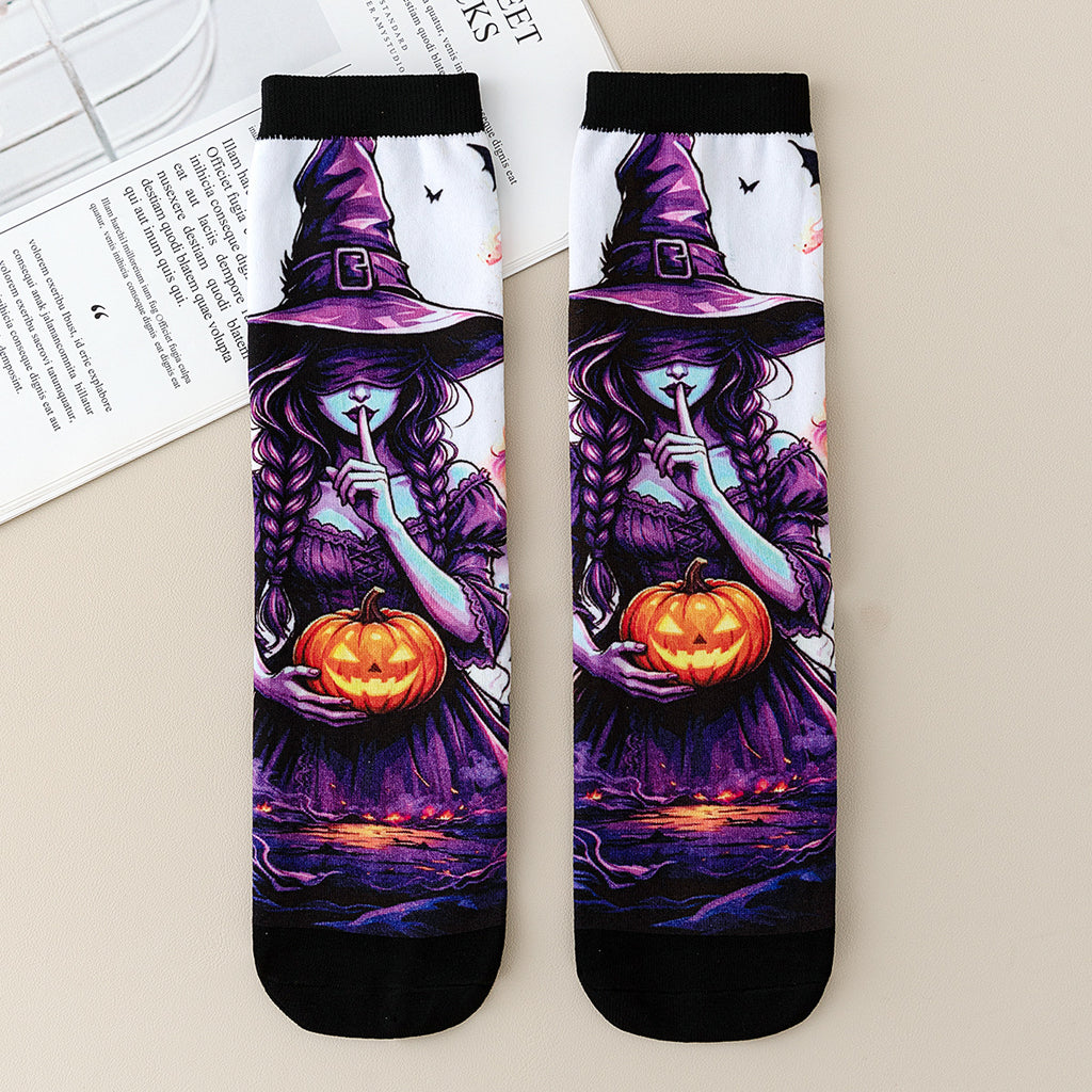 Halloween Print Mid-Calf Casual Socks