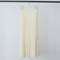 Ribbed Lined High Waist Wool Blend Skirt