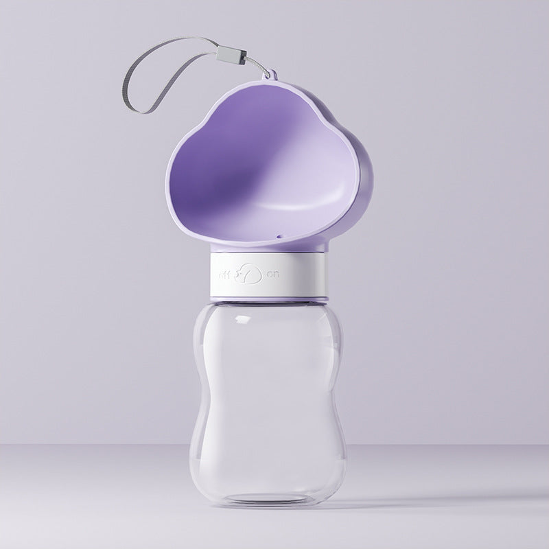 Portable Pet Water Bottle with Feeding Bowl – 360° Rotating