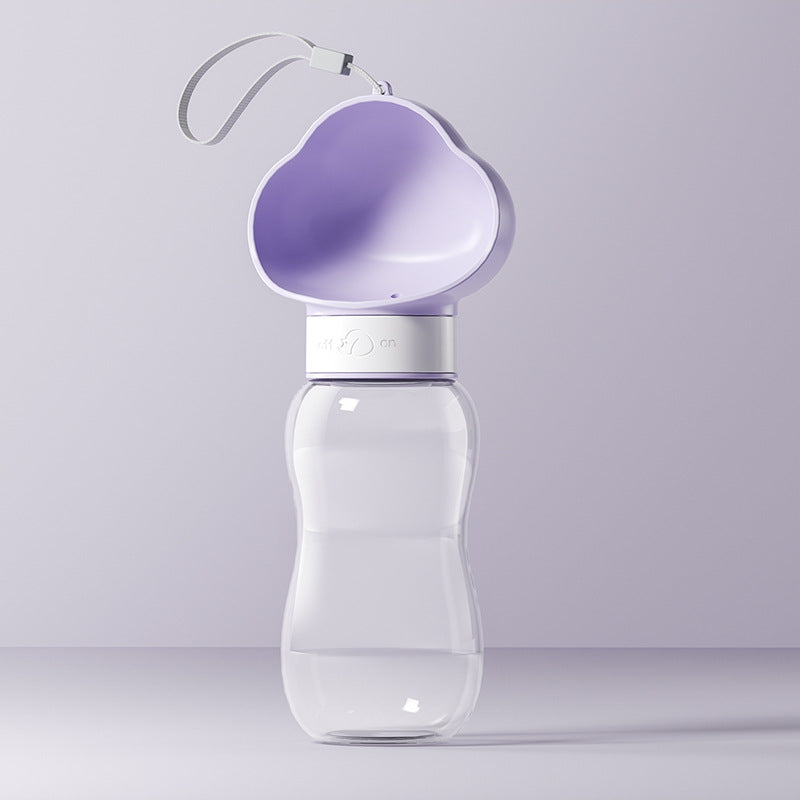 Portable Pet Water Bottle with Feeding Bowl – 360° Rotating