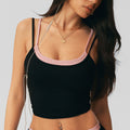 Slim-Fit Color-Blocked Sports Two-Piece Vest Bra