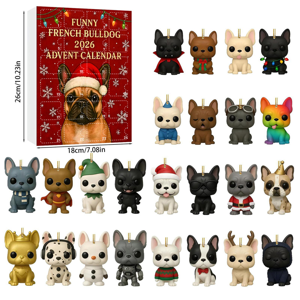 Pet dog arrives in the holiday calendar box