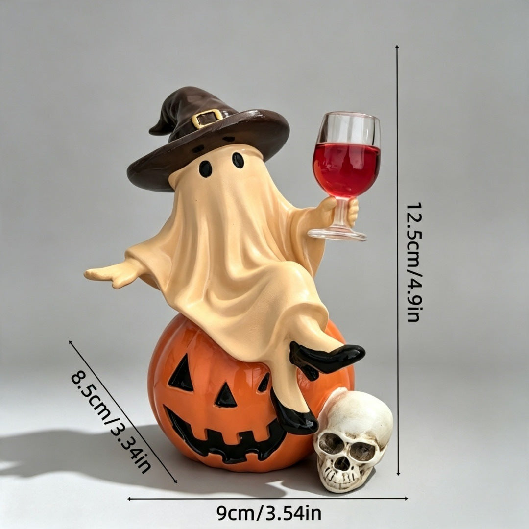 Halloween Ghost Pumpkin Resin Decoration