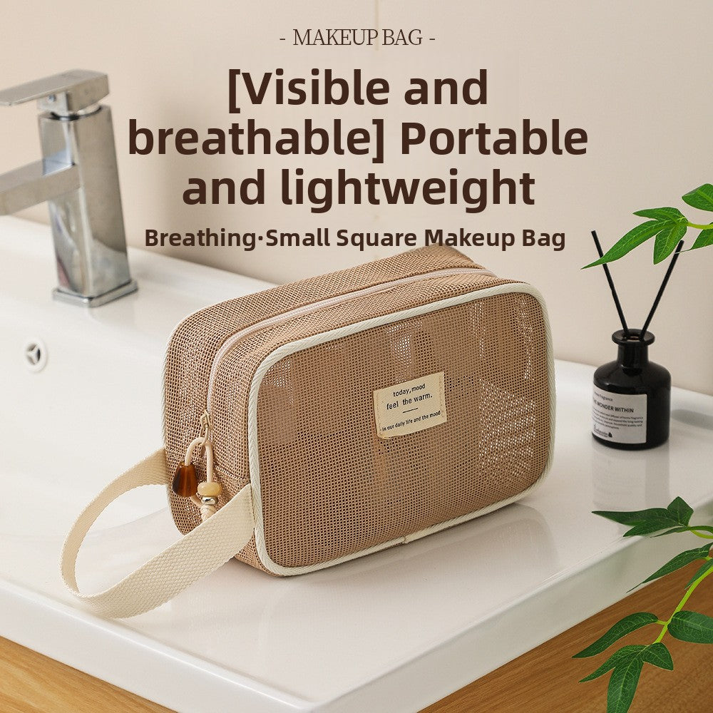 Net fabric wash and storage bag for women