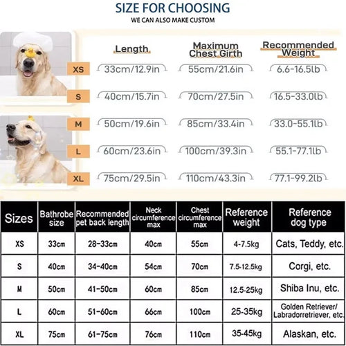 Absorbent Cotton Dog Bathrobe