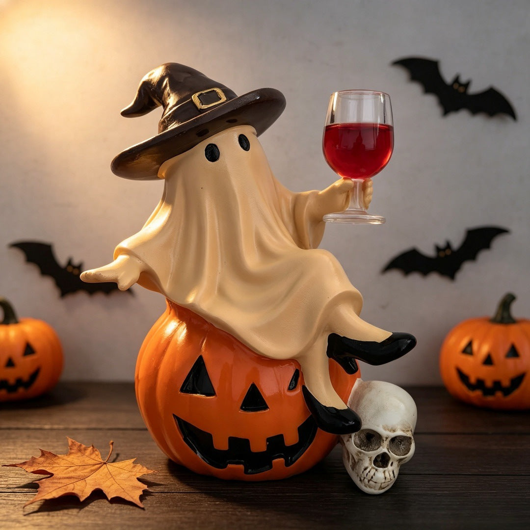 Halloween Ghost Pumpkin Resin Decoration