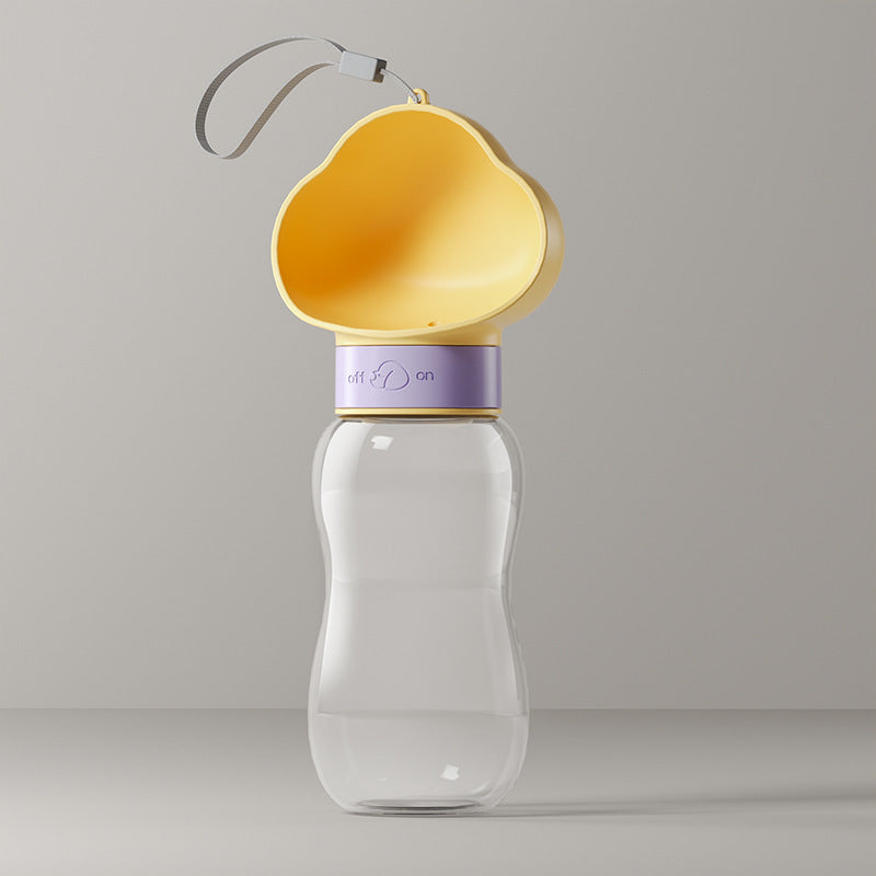 Portable Pet Water Bottle with Feeding Bowl – 360° Rotating