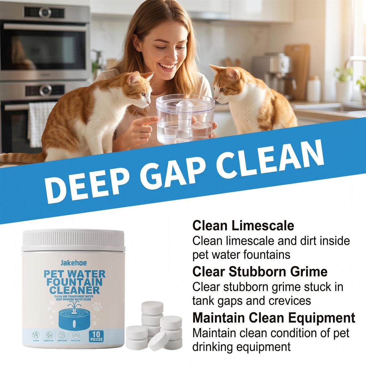 Pet water dispenser cleaner