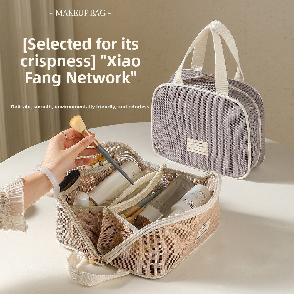 Net fabric wash and storage bag for women