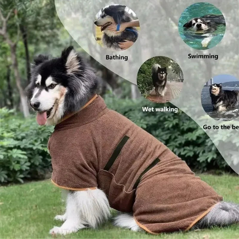 Absorbent Cotton Dog Bathrobe