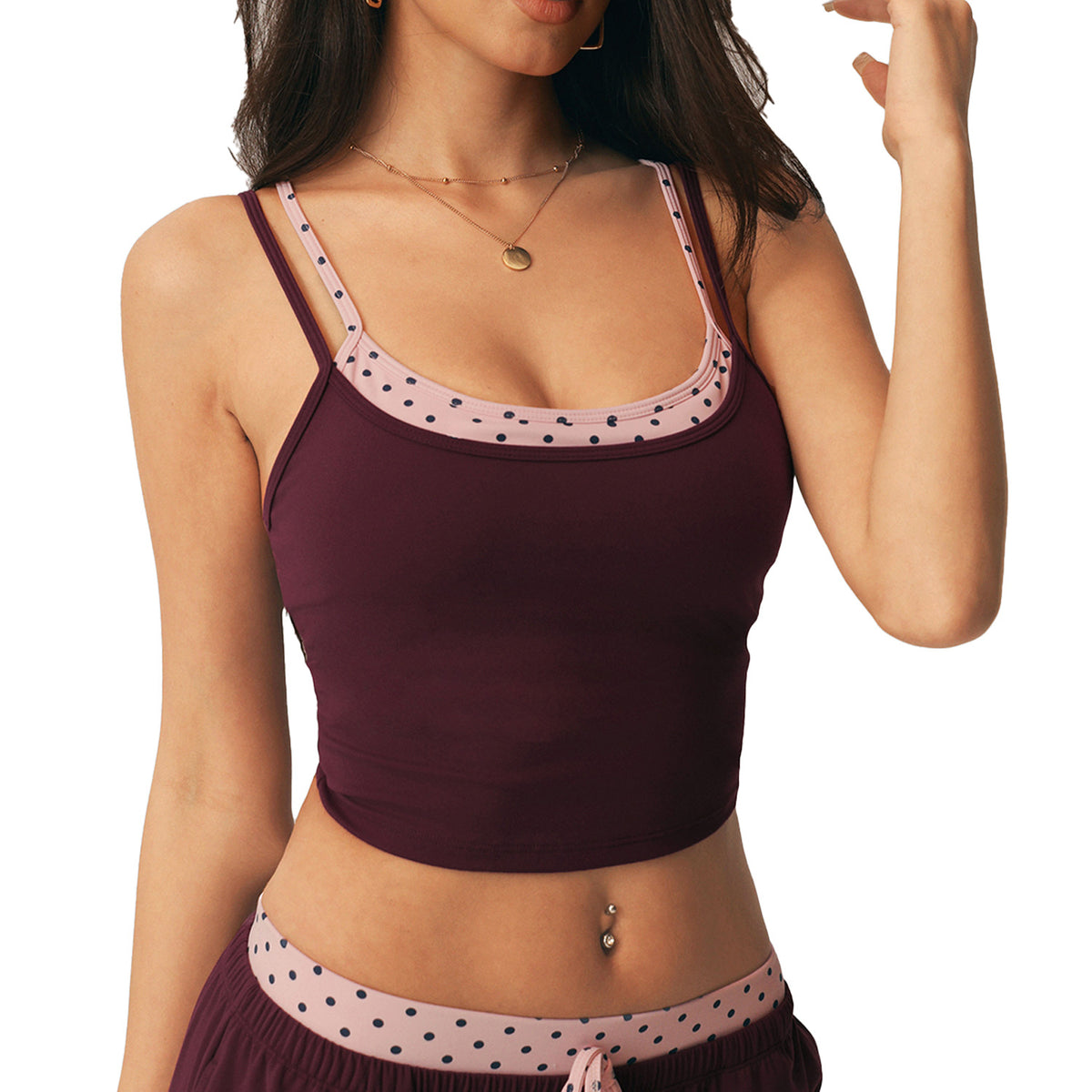 Slim-Fit Color-Blocked Sports Two-Piece Vest Bra
