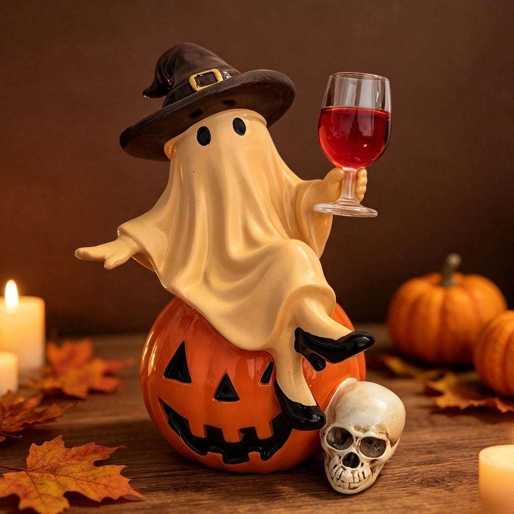 Halloween Ghost Pumpkin Resin Decoration